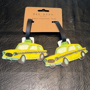 Rae Dunn Yellow Taxi Luggage Tags - 2 Pack NEW